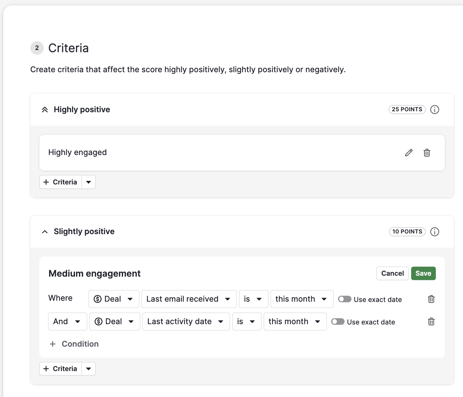 Pipedrive Pulse lead scoring rules