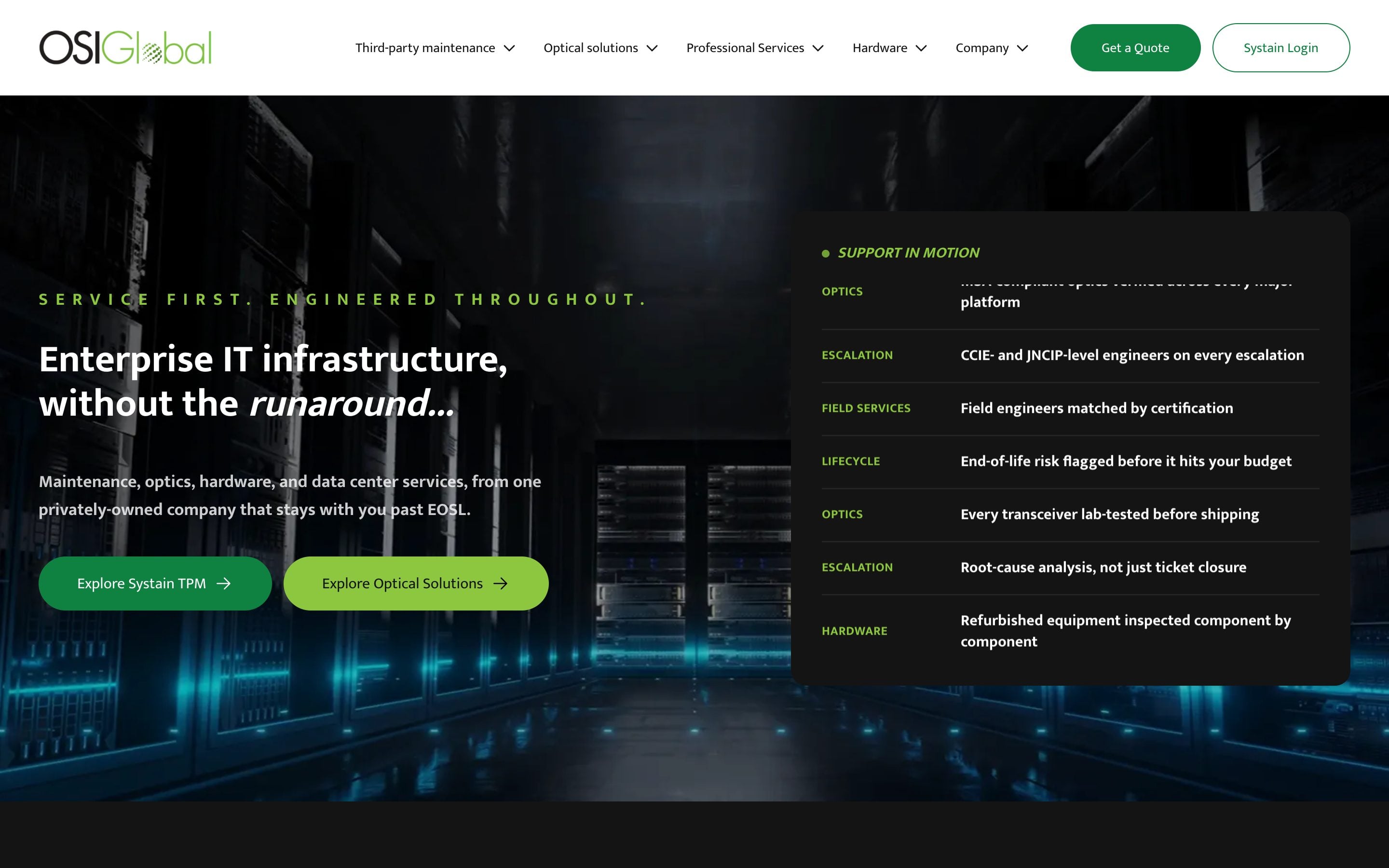 OSI Global homepage hero, rebuilt in Astro to replace the WordPress site